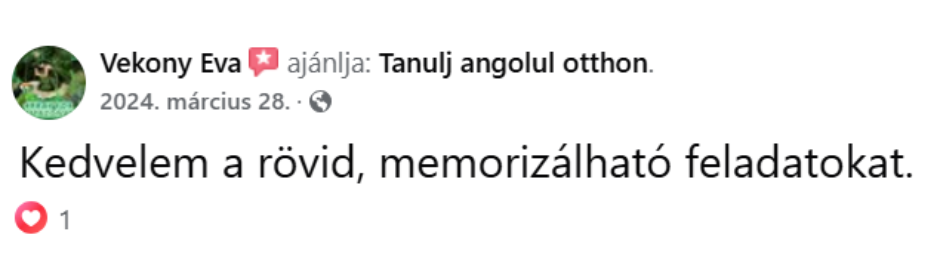 Kedvelem a rövid, memorizálható feladatokat.