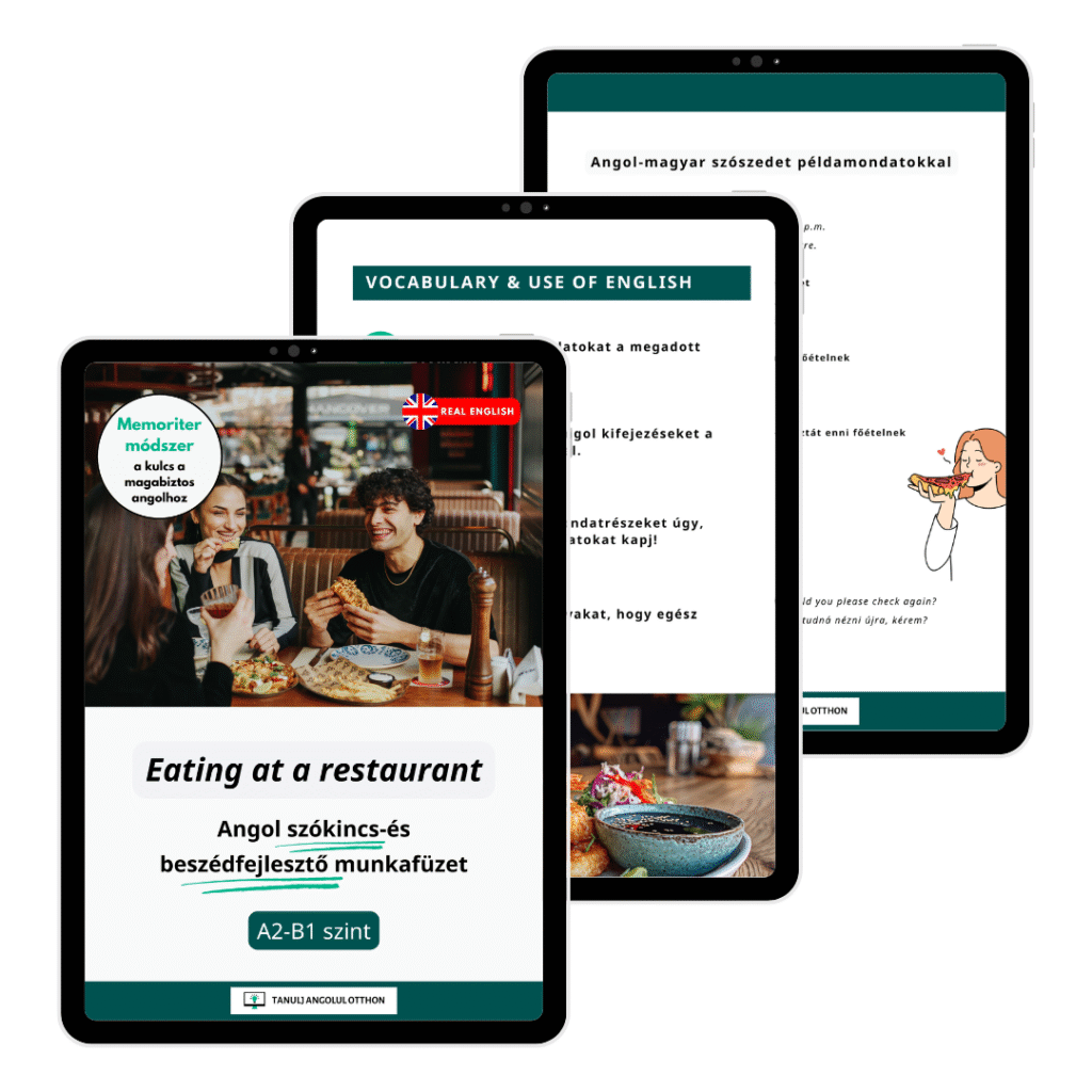 Eating at a restaurant Angol szókincs-és beszédfejlesztő munkafüzet újrakezdő felnőtteknek